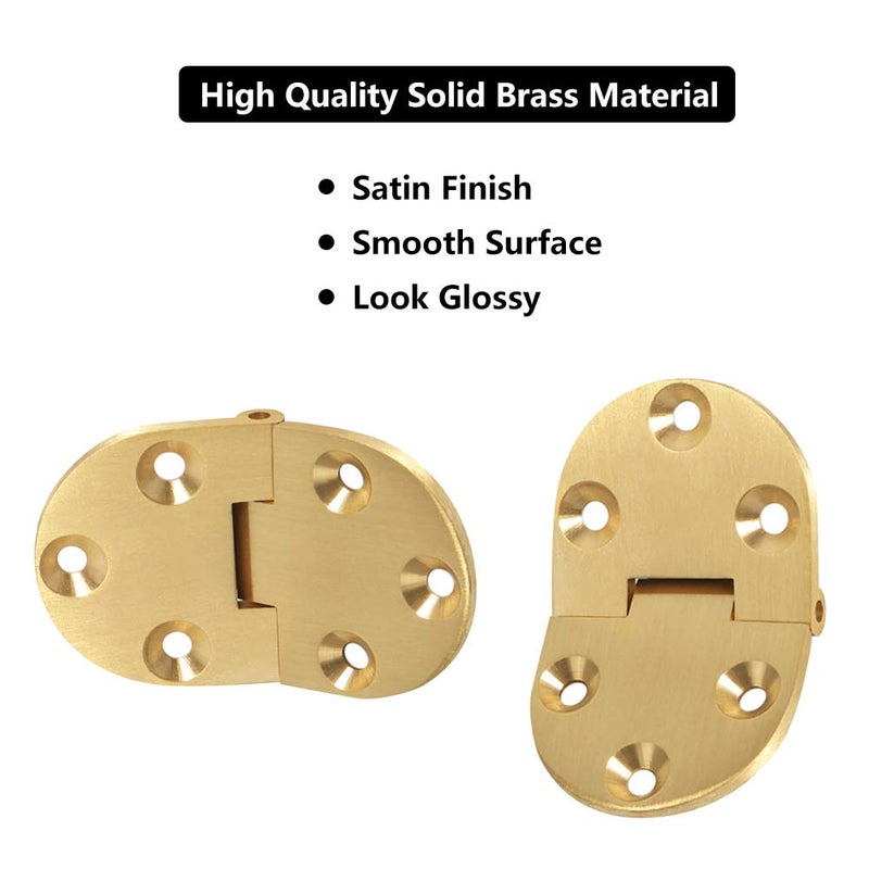 Saipor Saiper 90 Degree Solid Brass Butler Tray Hinges (2pcs) Flip Top Hinge with Screws for Folding Tables/Sewing Machine Table, Folding Hinges Furniture Accessories - Image 3